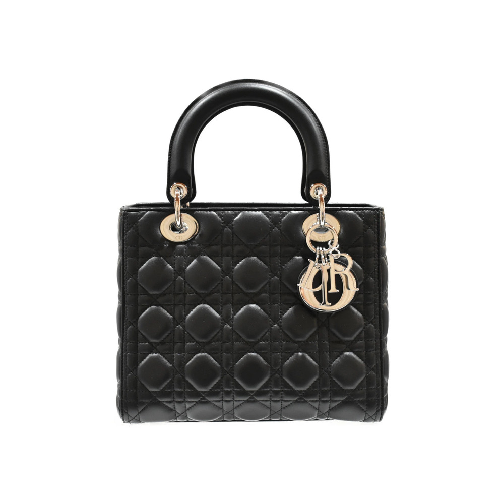 Christian Dior Lady Cannage Black Lambskin Handbag